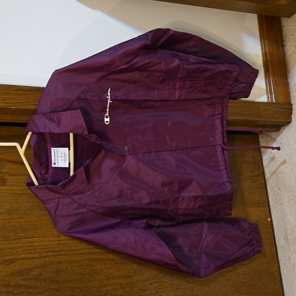 Champion junior's large oversized snap up cropped jacket NWOT same day shipping